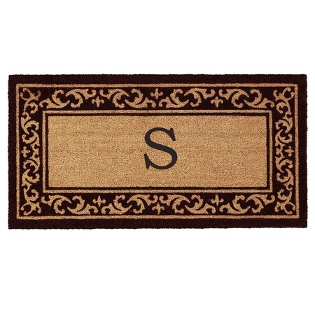 Monogram Door Mat, Black, Natural, 24 in W x 48 in L